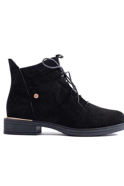 of suede black Inomens boots tied of suede black Inomens boots tied