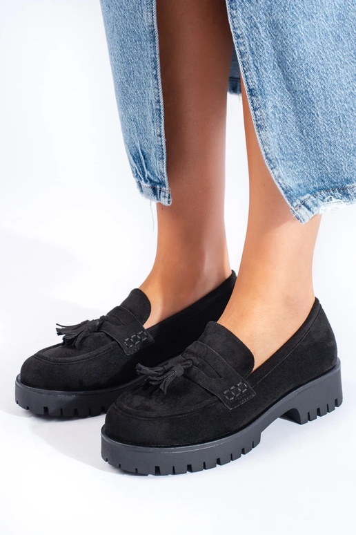 of suede Women's moccasins black...