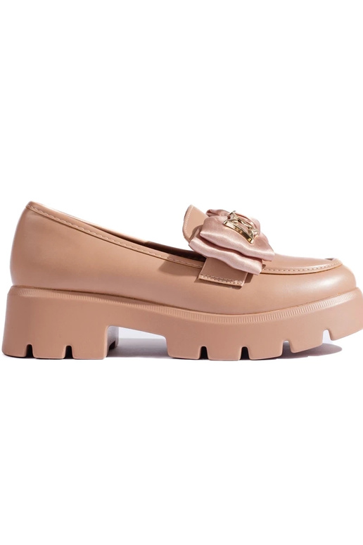 beige moccasins with bow Shelovet