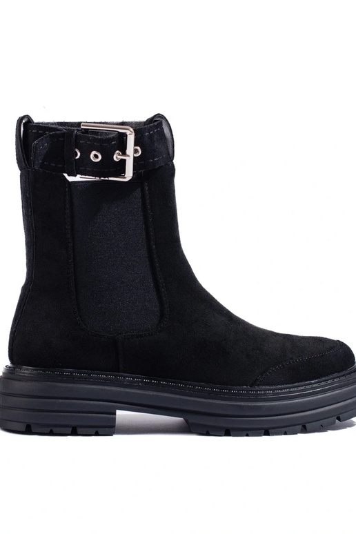 black of suede boots Inith buckles black of suede boots Inith buckles