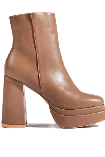 beige boots in high heels