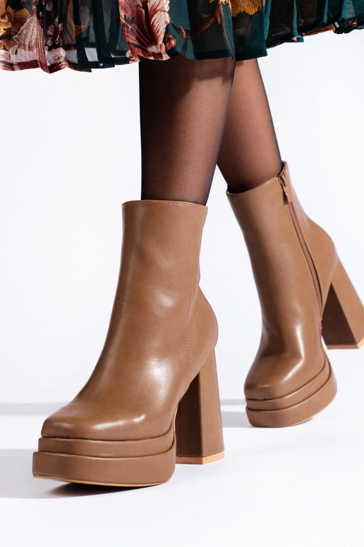 beige boots in high heels