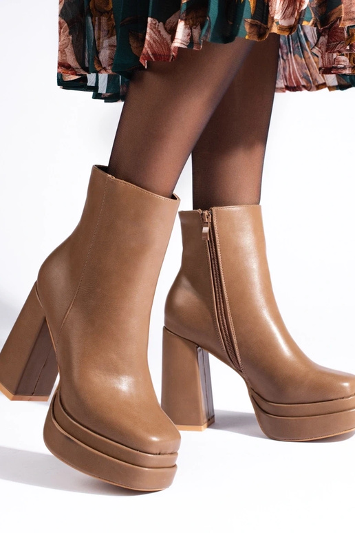 beige boots in high heels