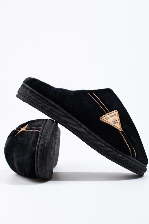 warm black men's slippers Shelovet