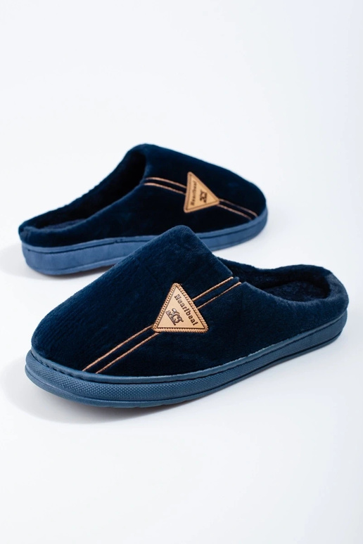 warm blue men's slippers Shelovet