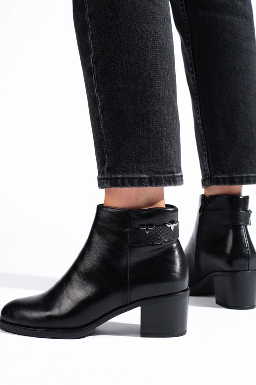The classic model black boots on...