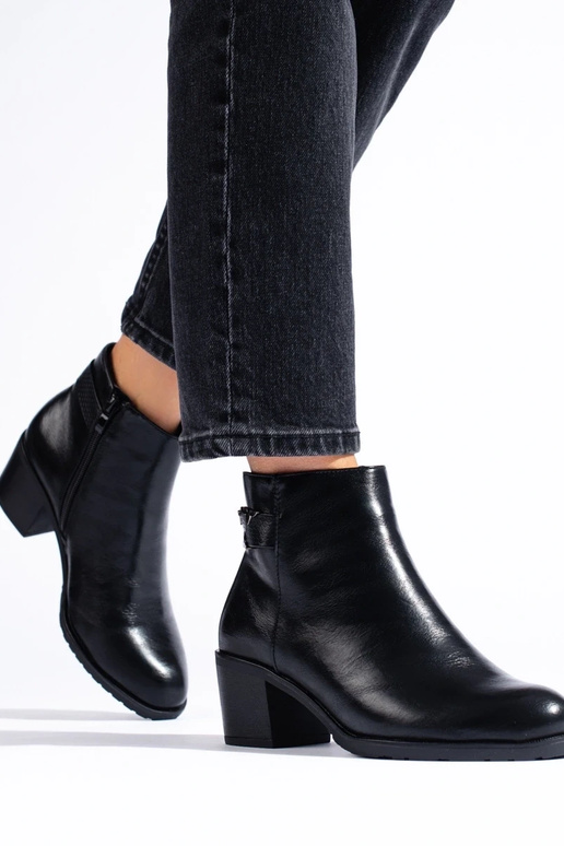 The classic model black boots on...