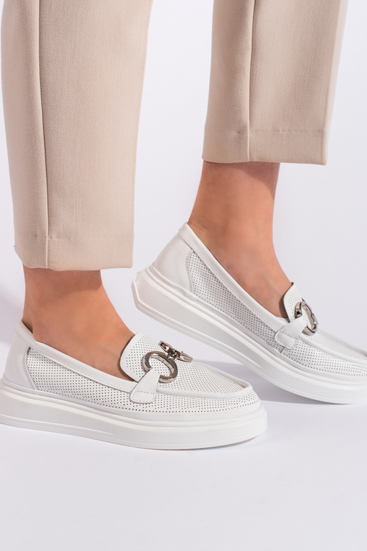 White color  Women's moccasins White color  Women's moccasins