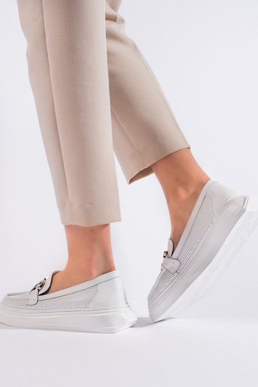 White color  Women's moccasins White color  Women's moccasins