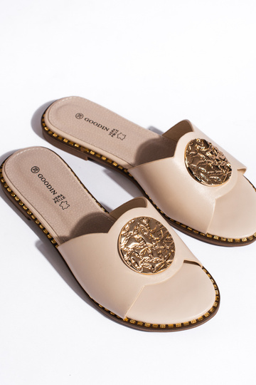 Elegant style beige slippers 2