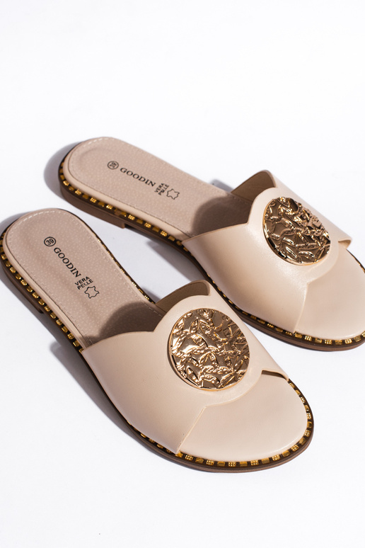 Elegant style beige slippers Elegant style beige slippers