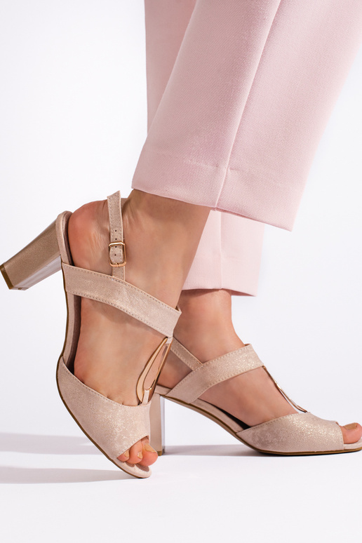 gold color sandals  on the heel gold color sandals  on the heel