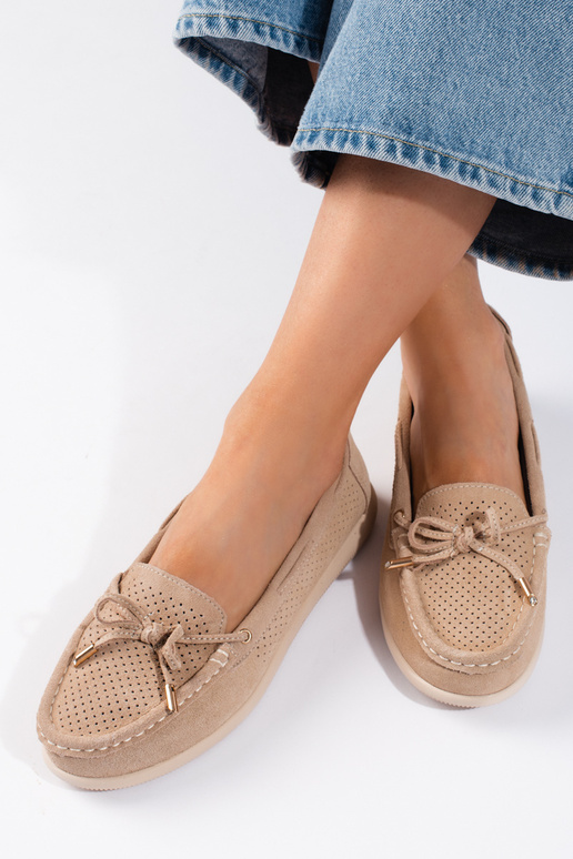 beige Women's moccasins beige Women's moccasins
