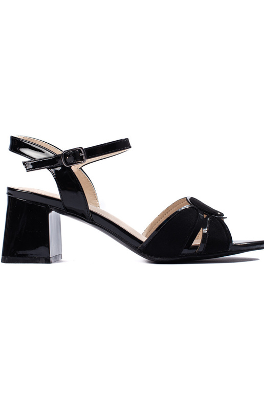 with lacquer effect sandals   black