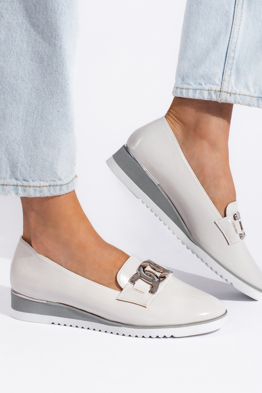 Białe damskie lordsy na platformie Białe damskie lordsy na platformie