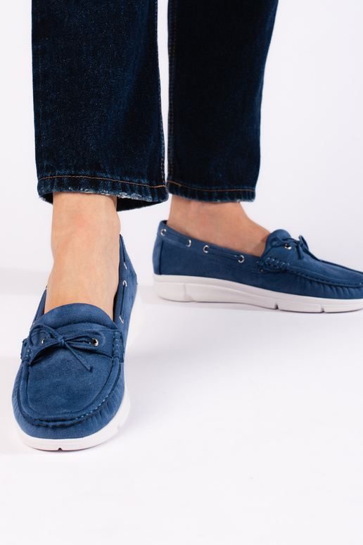 Wygodne niebieskie mokasyny damskie Wygodne niebieskie mokasyny damskie