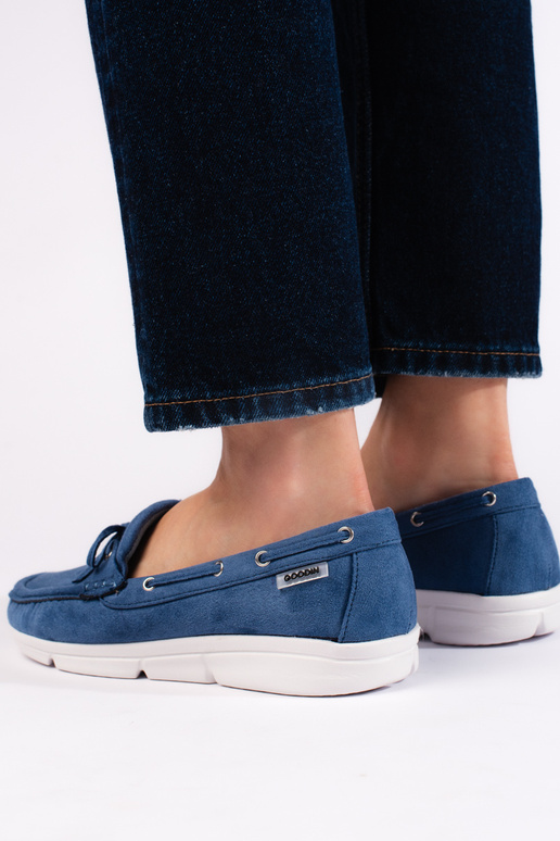Wygodne niebieskie mokasyny damskie Wygodne niebieskie mokasyny damskie