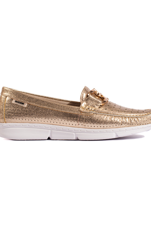 gold color Women's moccasins