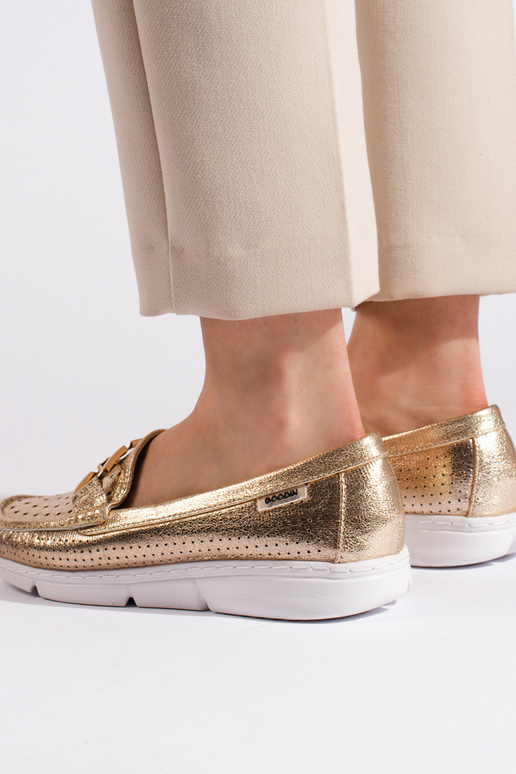 gold color Women's moccasins