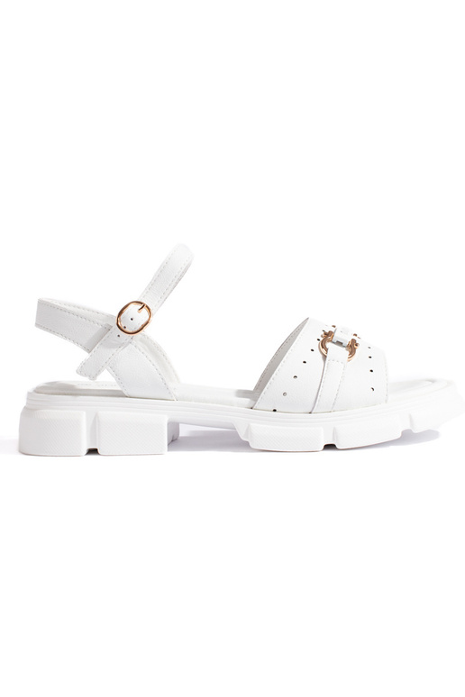 Leather Inhite color sandals Inomens