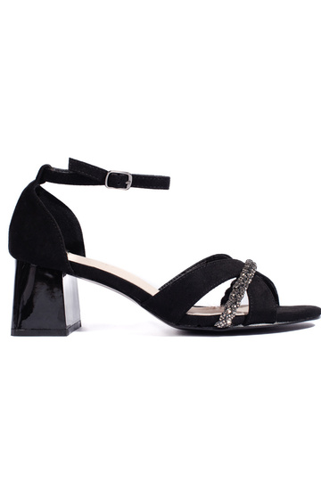 of suede sandals  black