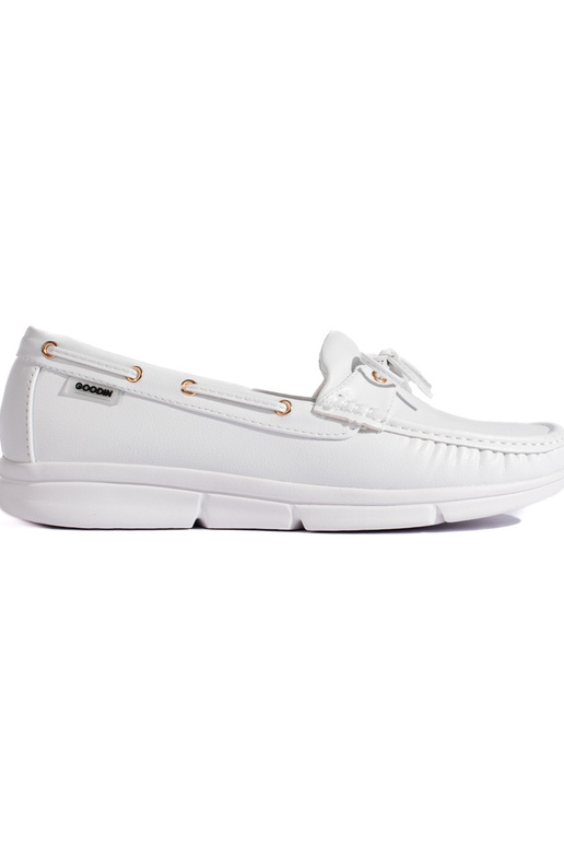 white color Women's moccasins