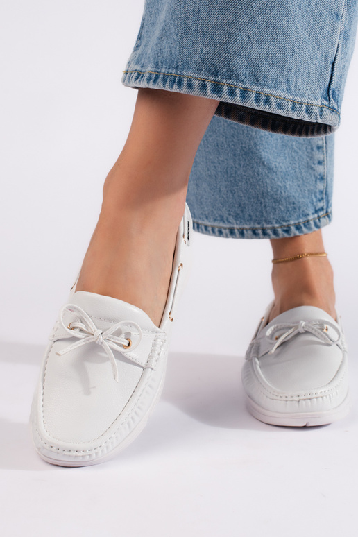 white color Women's moccasins