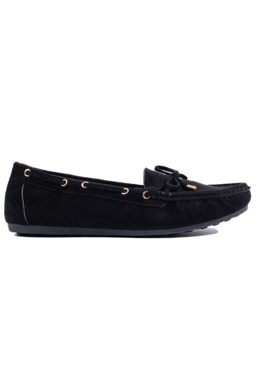 black Women's moccasins of suede