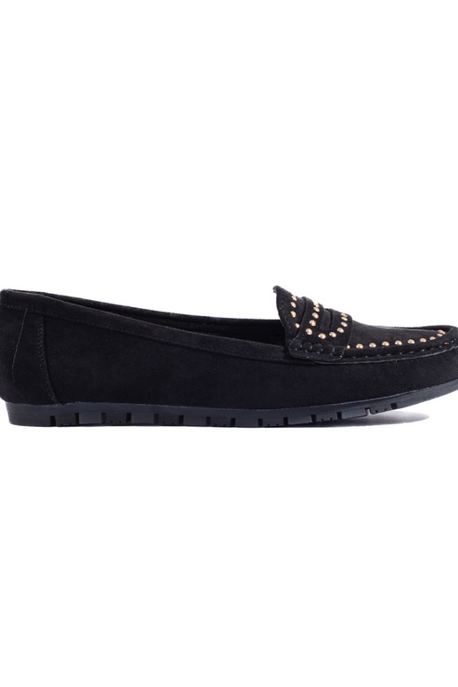 of suede black Women's moccasins