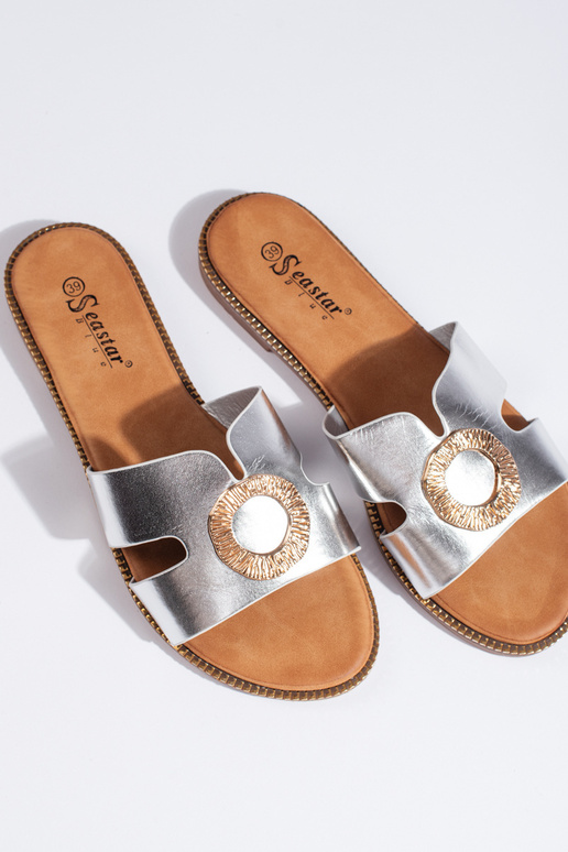 silver color  slippers