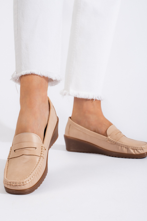 Women's moccasins beige Women's moccasins beige