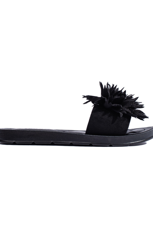 Black women's flip-flops with a flower Black women's flip-flops with a flower