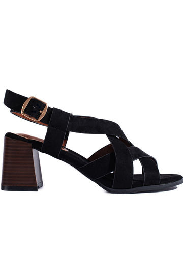 black suede high heels