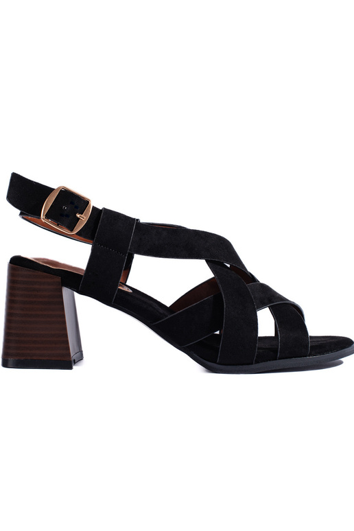 black suede high heels