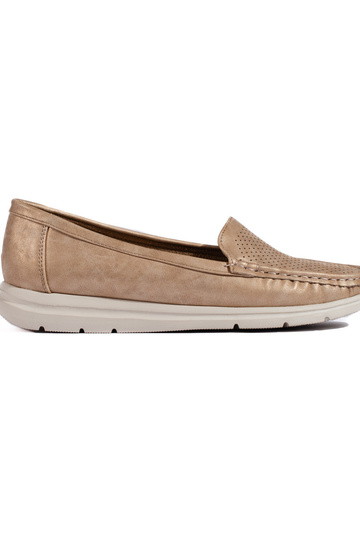 gold color Women's moccasins