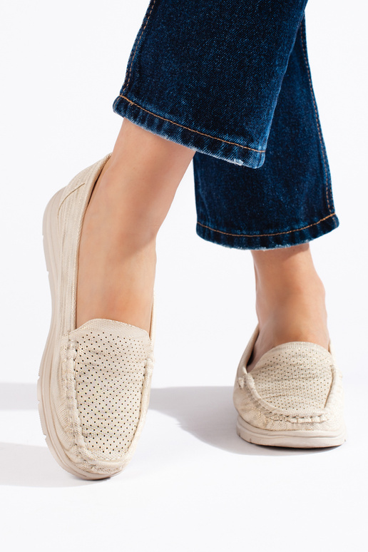 beige Women's moccasins beige Women's moccasins