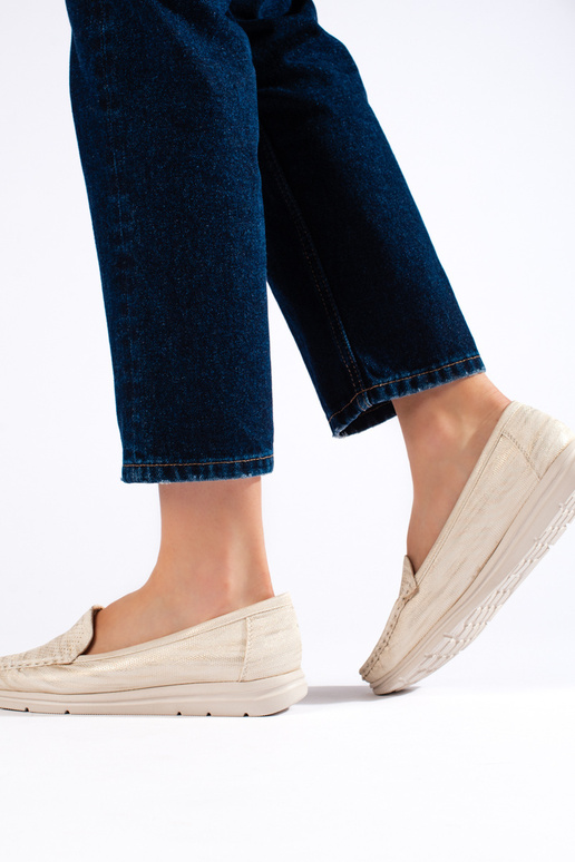 beige Women's moccasins beige Women's moccasins