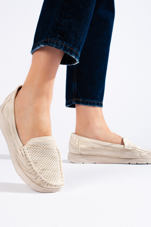 beige Women's moccasins beige Women's moccasins