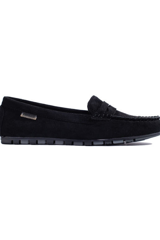 Women's moccasins black of suede Women's moccasins black of suede