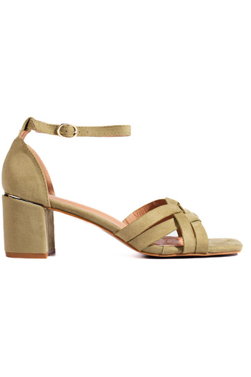 green color of suede sandals