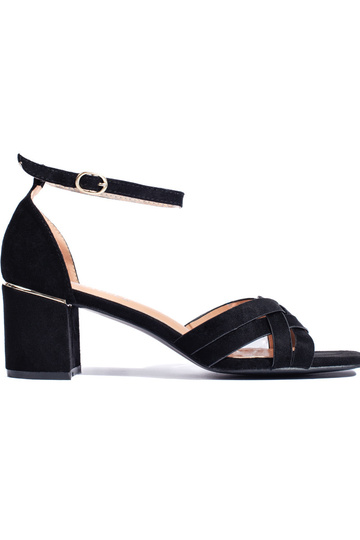 of suede black sandals