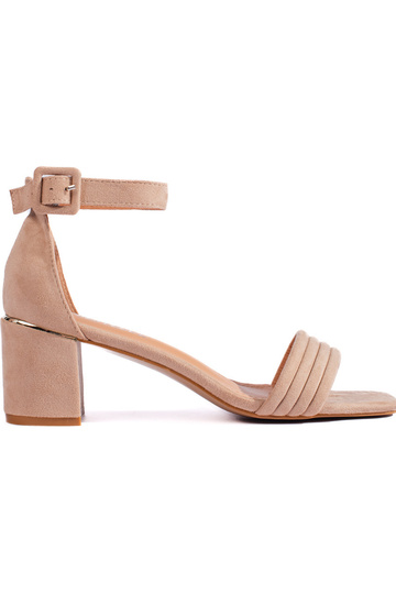 of suede beige sandals on...