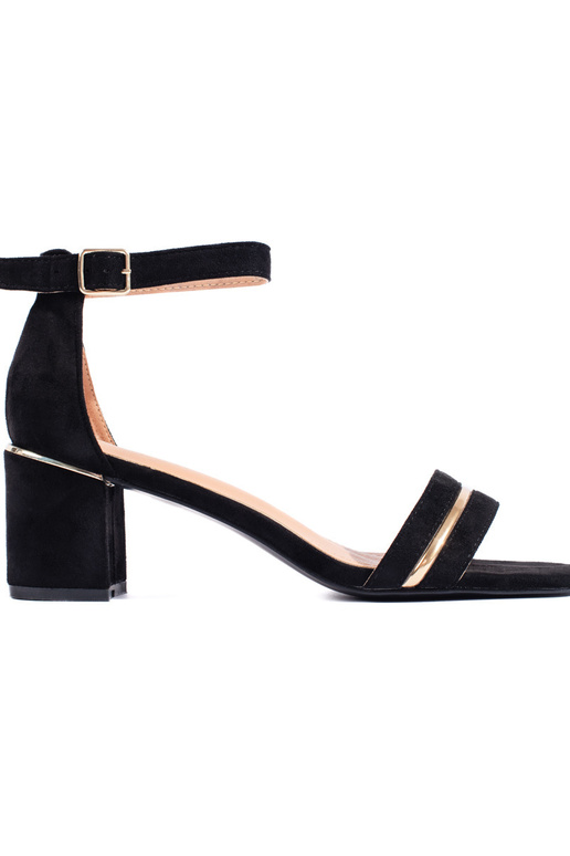 black of suede sandals on the heel black of suede sandals on the heel