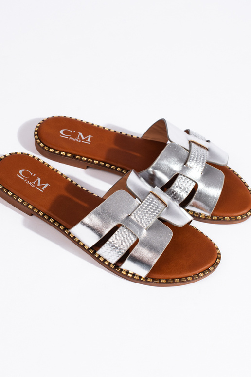 silver color  slippers