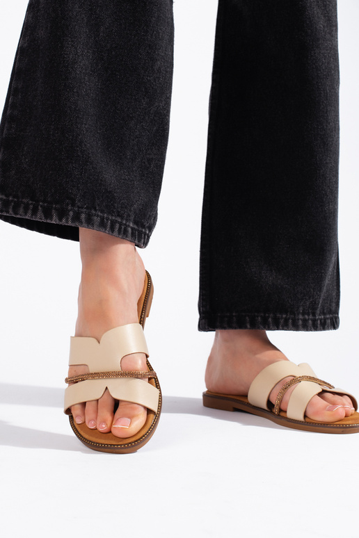 Elegant style  beige slippers