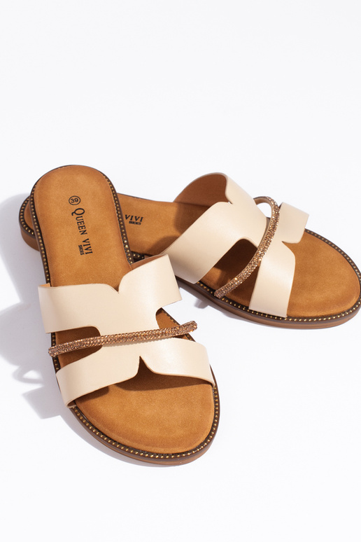 Elegant style  beige slippers