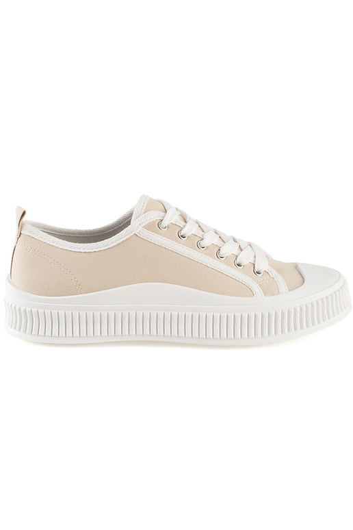Beige sports shoes  with platform