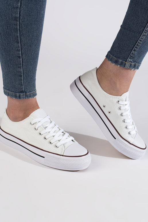 Białe trampki damskie na platformie