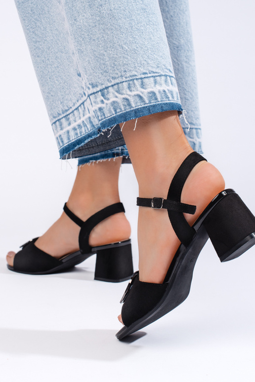 black  sandals on the heel Sergio Leone black  sandals on the heel Sergio Leone