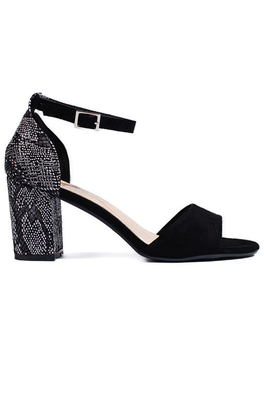 Elegant style of suede black sandals Elegant style of suede black sandals